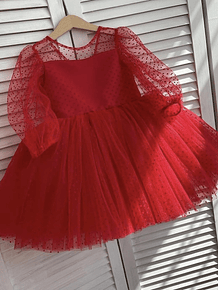Vestido Puntos Rojo 