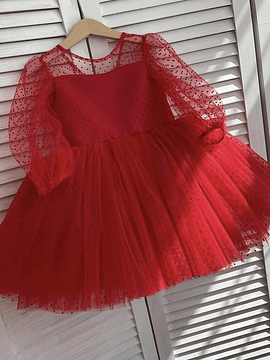 Vestido Puntos Rojo 