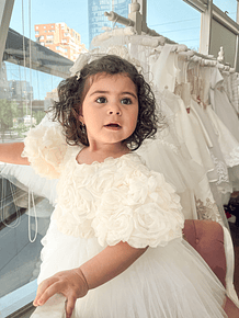 Vestido Flores Ivory