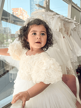 Vestido Flores Ivory