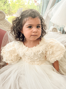 Vestido Flores Ivory