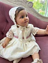 Vestido Magdalena Petit Ivory Cinta Palo de Rosa