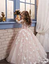 Vestido Mariposas Blanco y Palo de Rosa