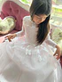 Vestido Mariposas Blanco y Palo de Rosa