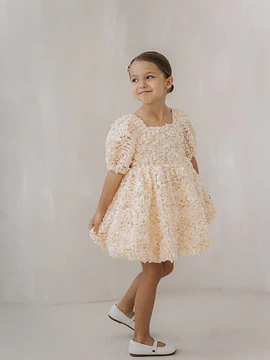 Vestido Flores Mantequilla
