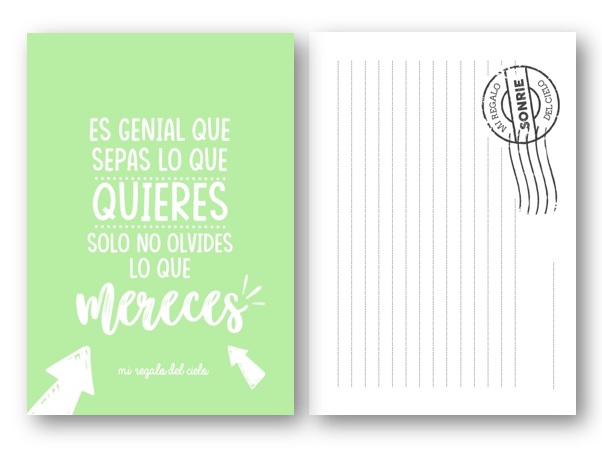Postal "Quieres"