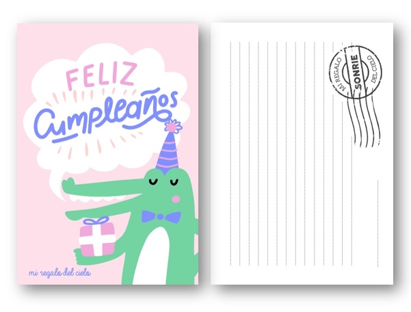 Postal "Cumple Cocodrilo"