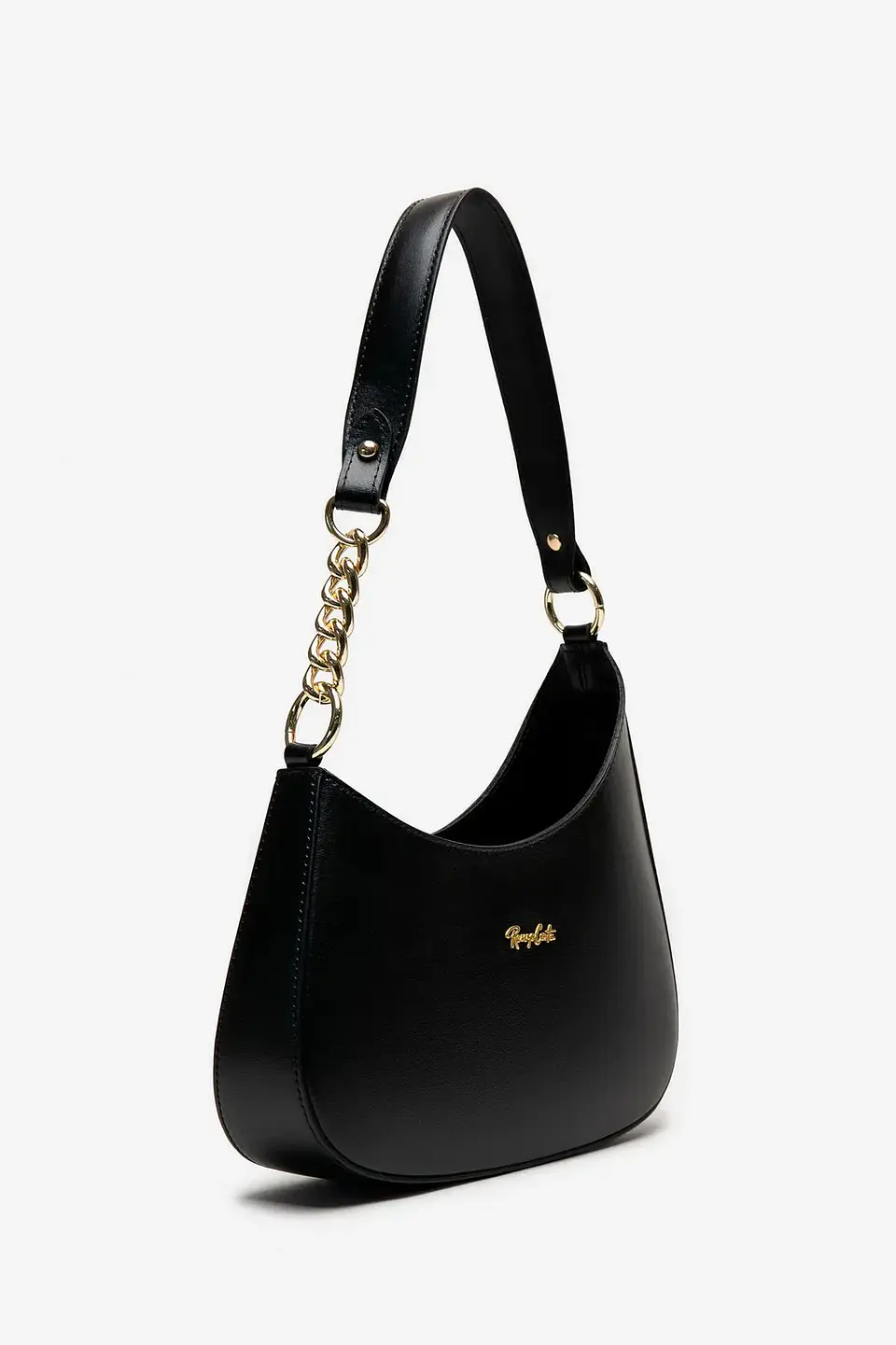 Cartera Hobo en cuero con cadena 3