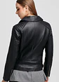 Casaca Estilo Biker en cuero de Color Entero - Miniatura 3