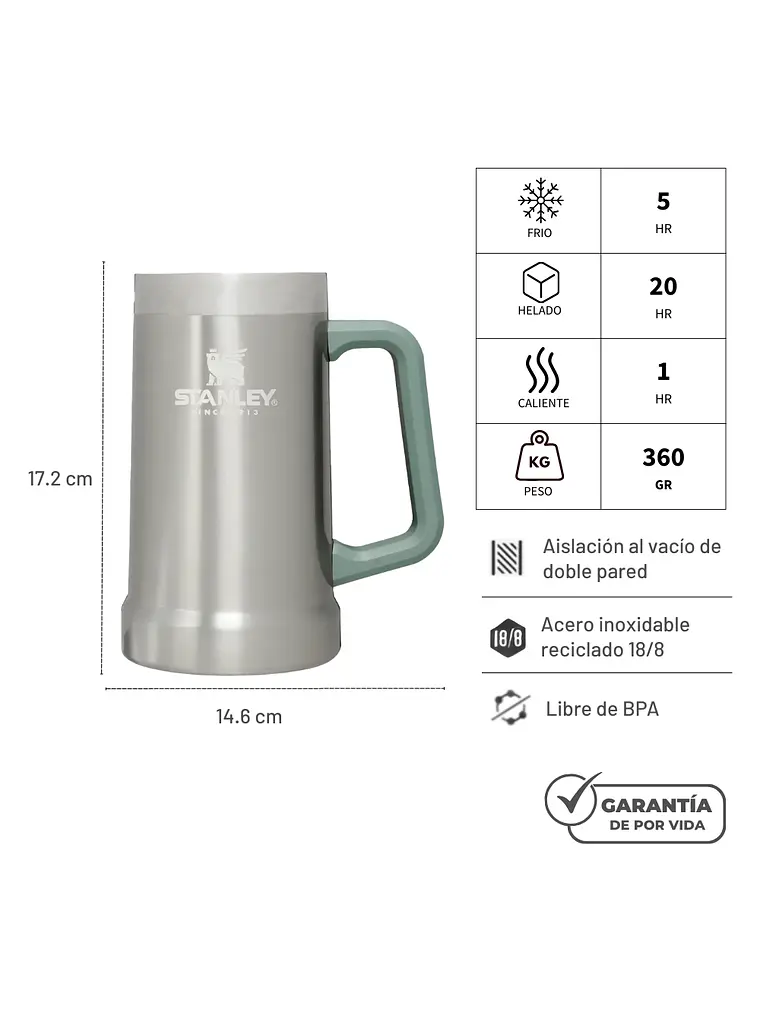 BEER STEIN ACERO 709 ML 3