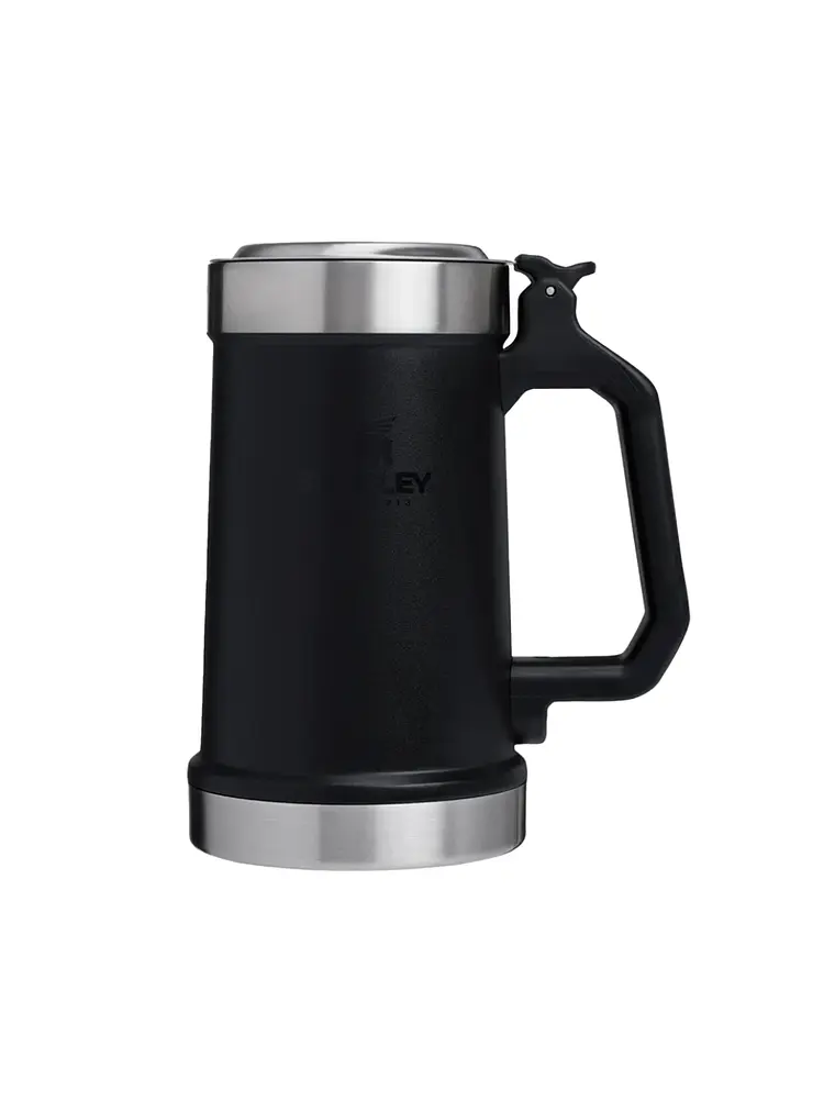 BEER STEIN CON TAPA Y ABRIDOR 710 ML NEGRO 1