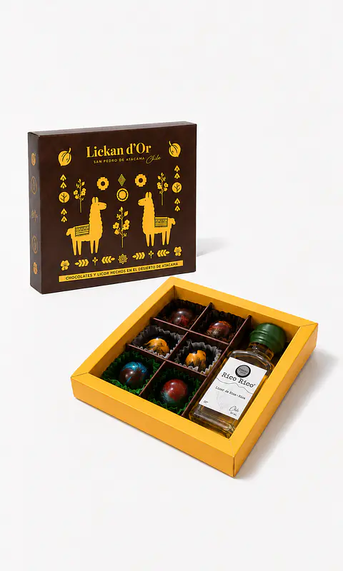 Caja Yapu 6 Bombones + Licor de Rica Rica