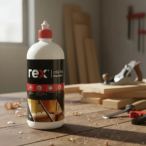 Cola Fría para Madera Rex 500 g Frasco Dosificador