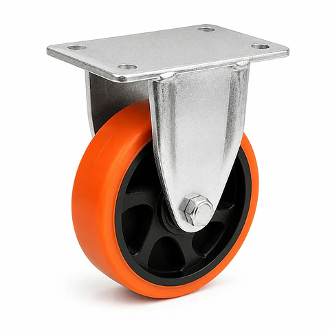 Rueda Industrial Naranja Fija 2 Pulgadas Sin Freno