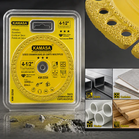 Disco Diamantado Multipropósito 4 1/2" 115 x 1,6 x 22,23 mm - Kamasa