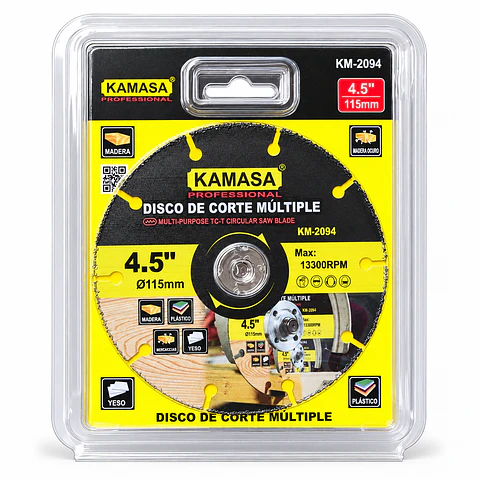 Disco de Corte Múltiple Kamasa 4.5" (115mm) para Madera y Plástico - KM-2094