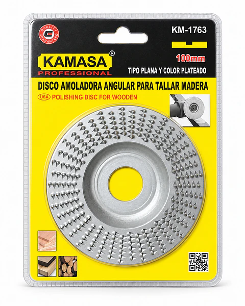 Disco Amoladora Angular para Tallar Madera Kamasa 100mm Plano - KM-1763