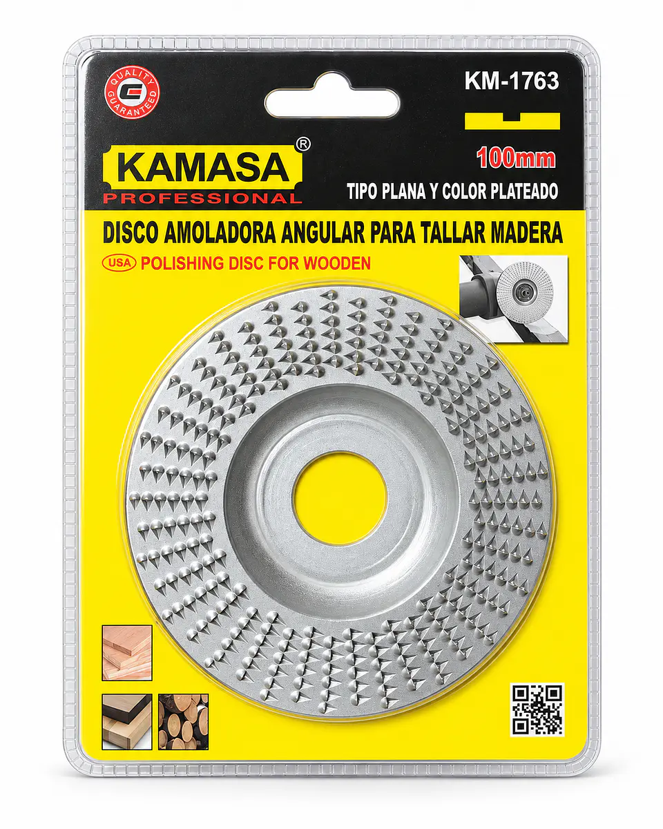 Disco Amoladora Angular para Tallar Madera Kamasa 100mm Plano - KM-1763 1