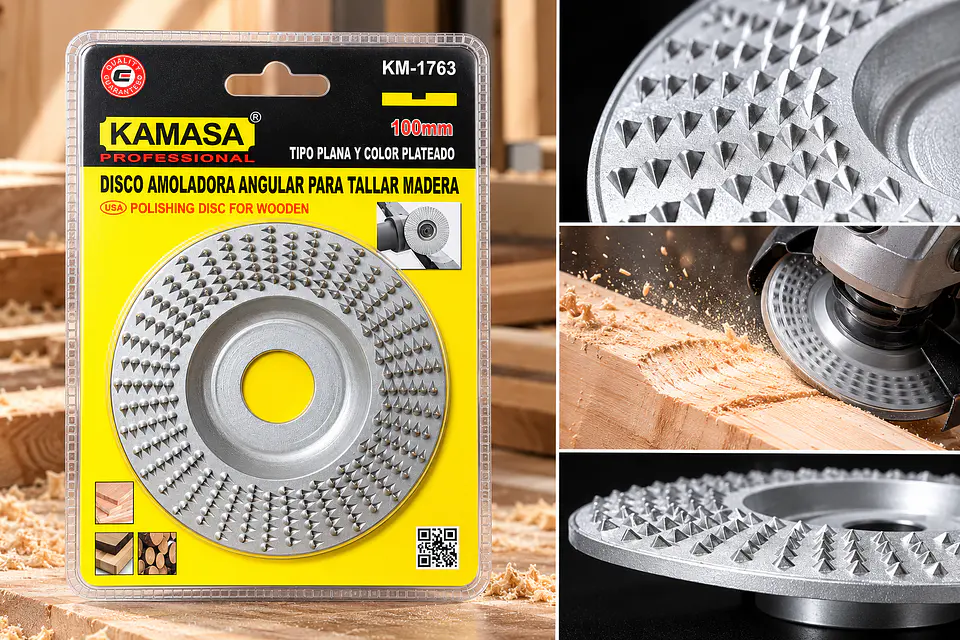 Disco Amoladora Angular para Tallar Madera Kamasa 100mm Plano - KM-1763 2