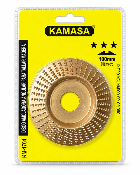 Disco para Tallar Madera Kamasa 100mm Inclinado (Dorado) - KM-1764