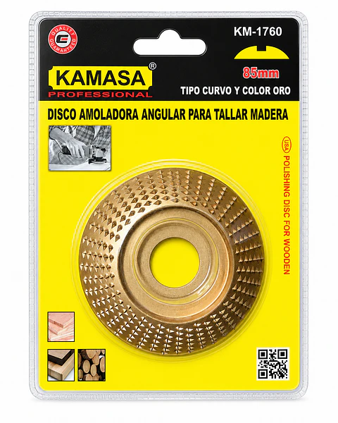 Disco para Tallar Madera Kamasa 85mm Curvo (Dorado) - KM-1760