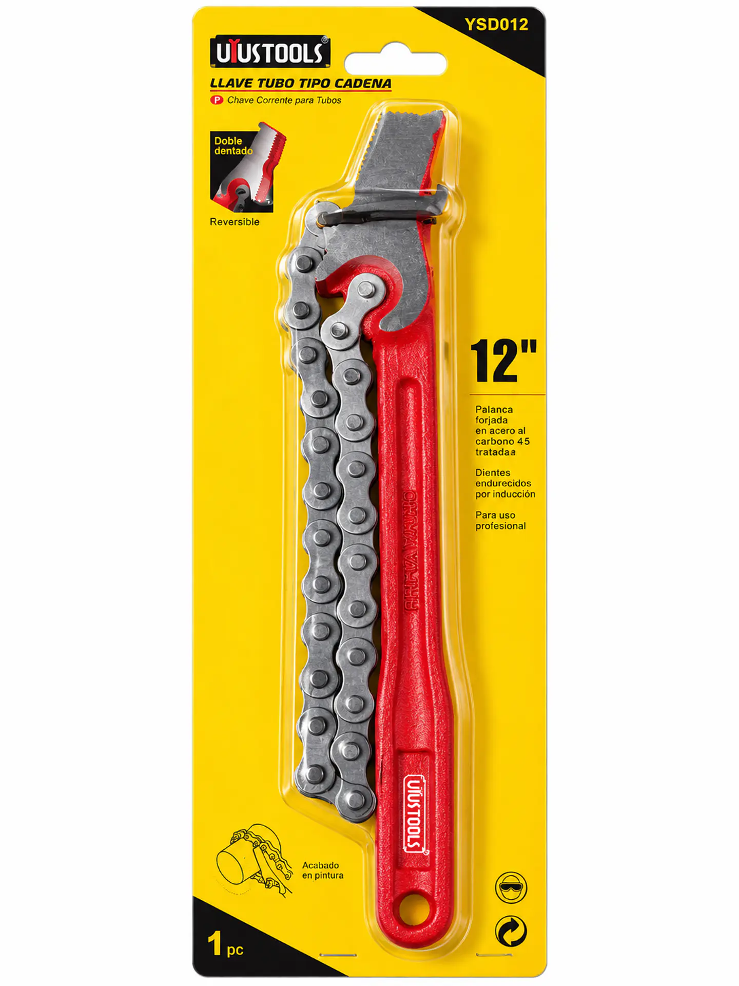 Llave de Cadena para Tubos Uyustools 12 Pulgadas YSD012 1