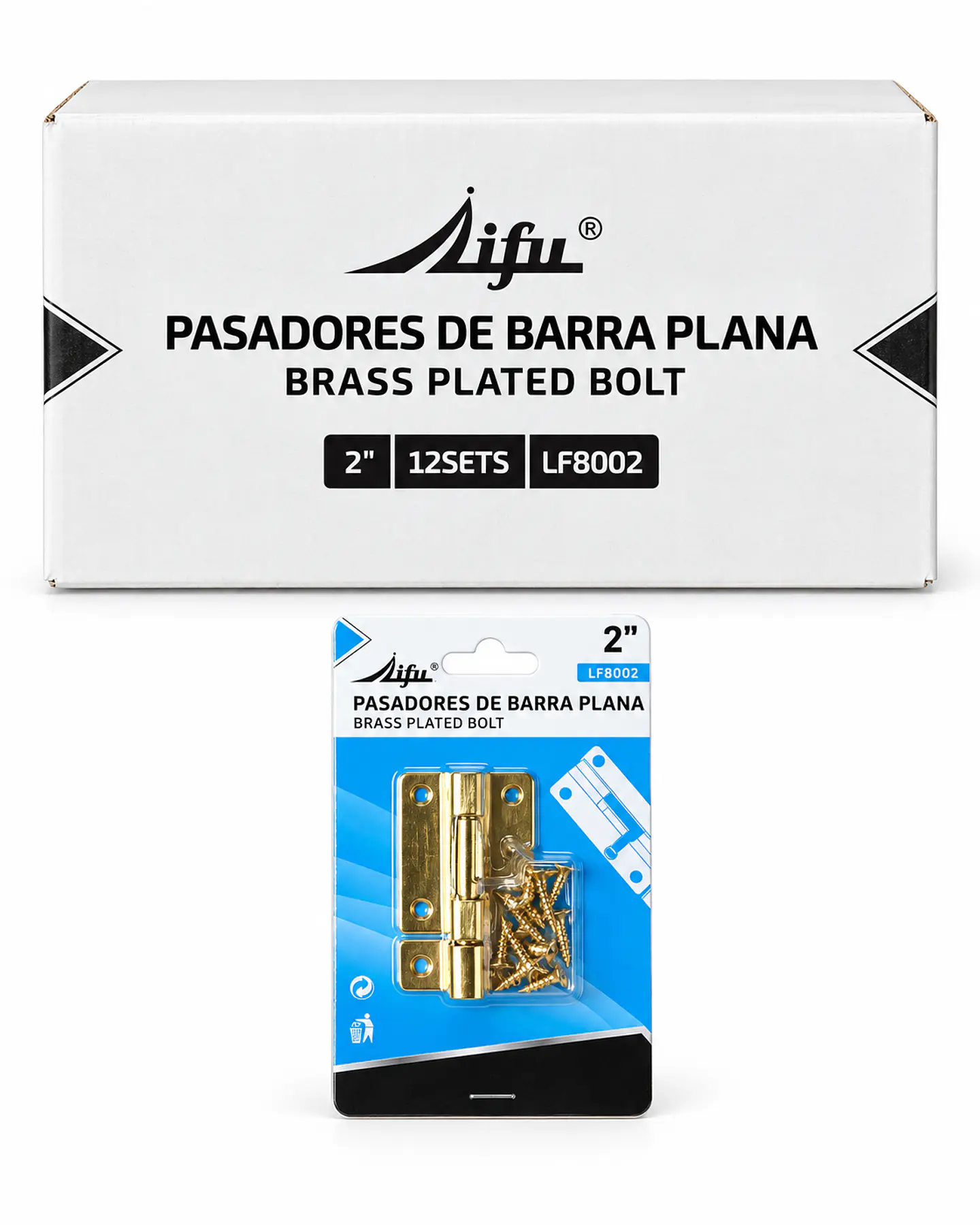 Pasador de Barra Plana Dorado 2 Pulgadas Lifu LF8002 1