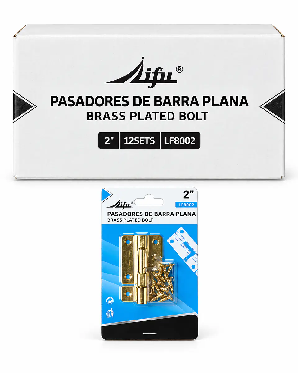 Pasador de Barra Plana Dorado 2 Pulgadas Lifu LF8002 1