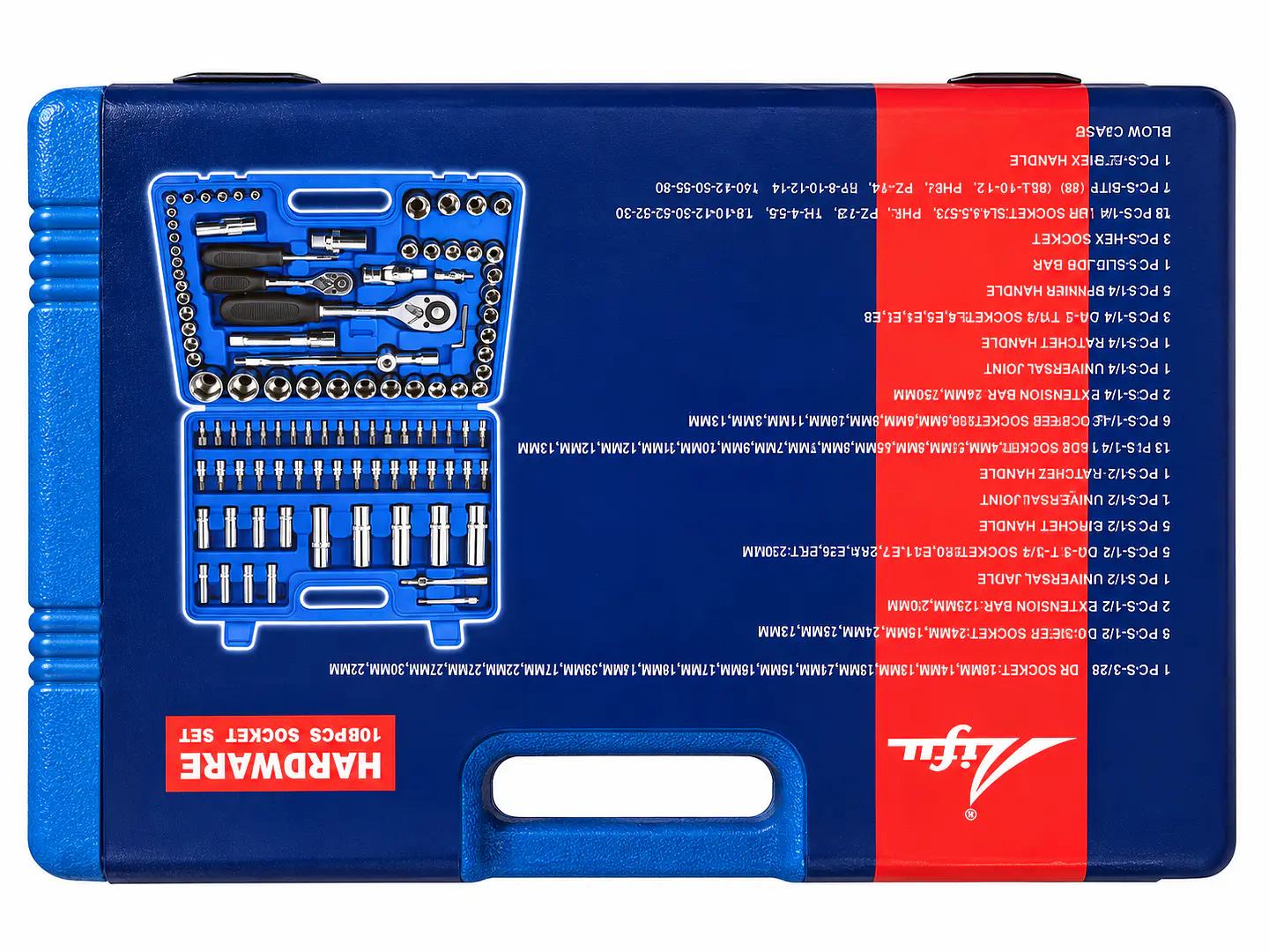 Juego de Dados y Accesorios Lifu 108 Piezas Métrico SAE y Torx 1