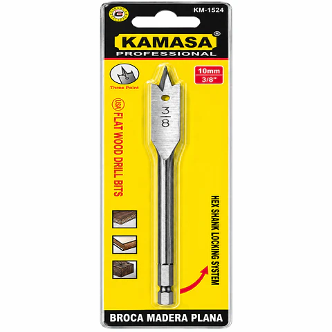 Broca Plana para Madera MAKAWA KM-1524 10 mm (3/8 Pulgada)