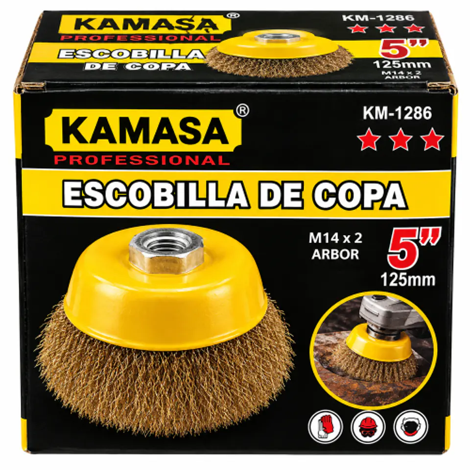 Escobilla de Copa de Alambre de Acero Kamasa 5 Pulgadas (125 mm) KM-1286 1