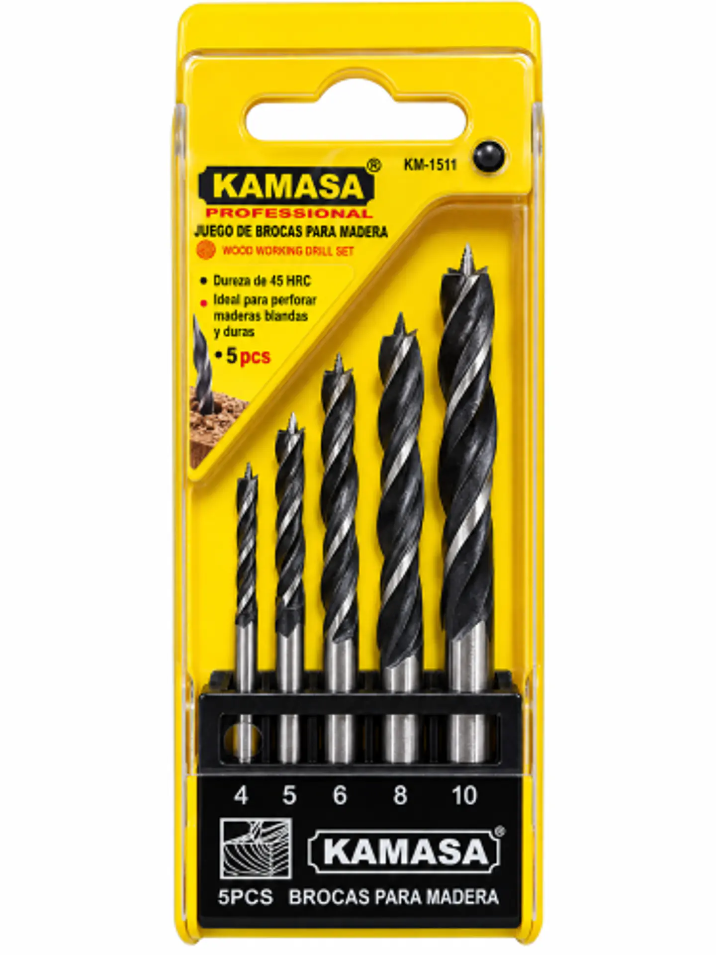 Juego de Brocas para Madera Kamasa 5 Piezas KM-1511 1