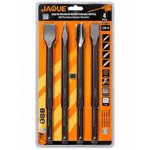 Juego de Cinceles SDS Plus Jaque A18661 4 Piezas 250 mm