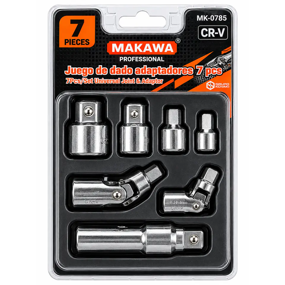 Juego de Adaptadores y Cardanes para Dados Makawa MK-0785 7 Piezas 1