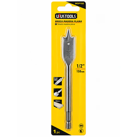 Broca Plana para Madera Uyustools BCP102 1/2 Pulgada 150 mm