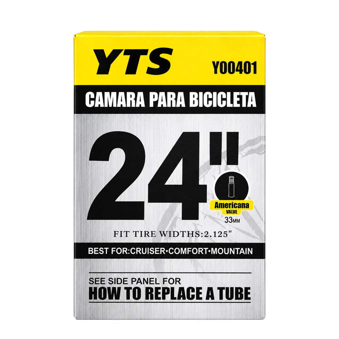 Cámara para Bicicleta YTS Y00401 24 x 2.125 Pulgadas 1