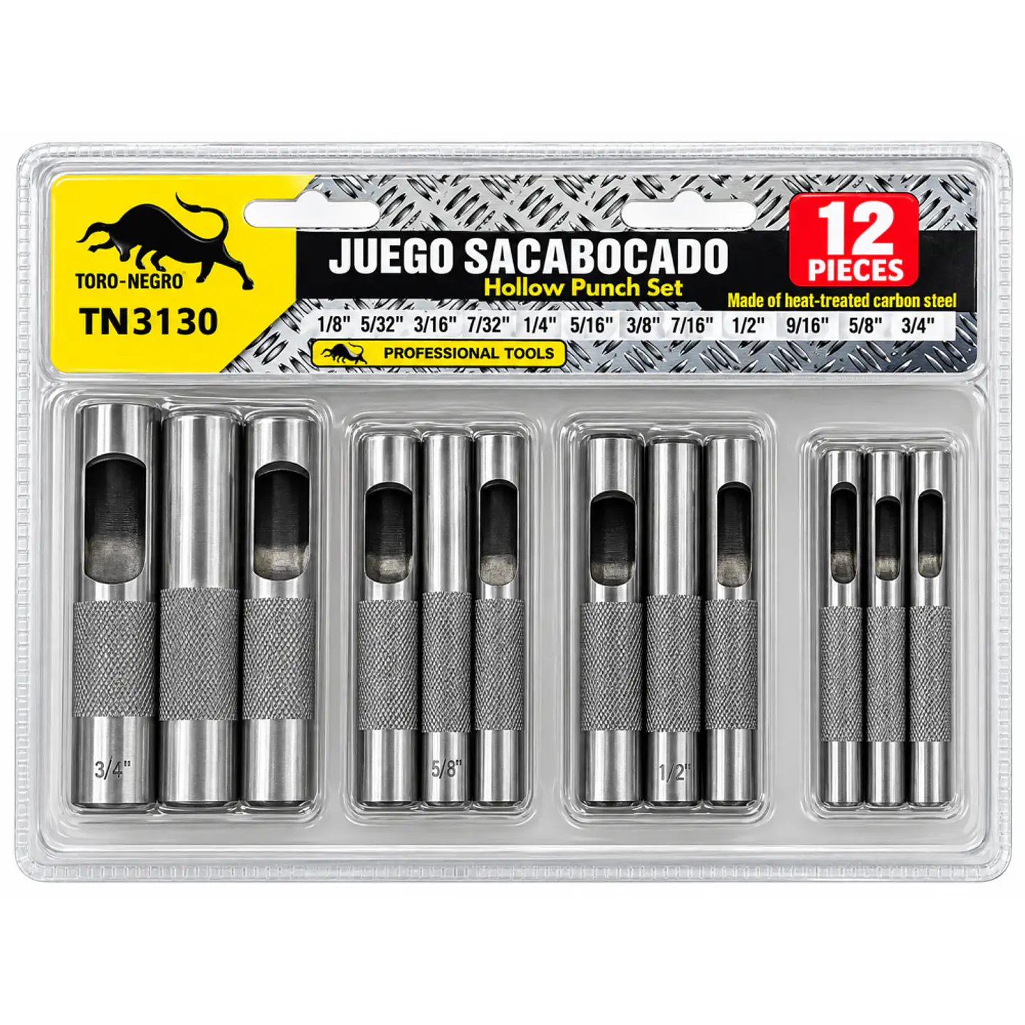 Juego de Sacabocados Toro-Negro TN3130 12 Piezas 1