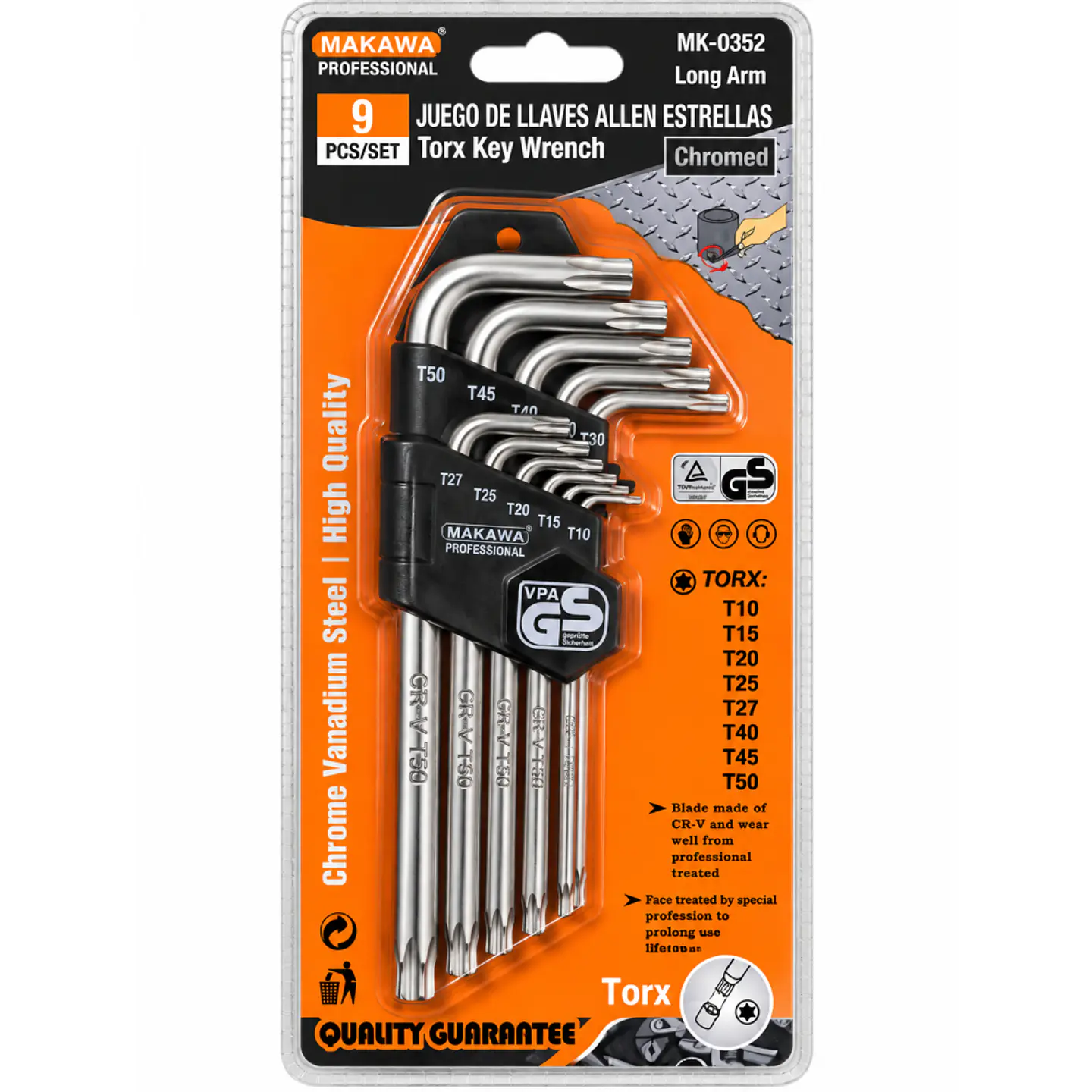 Juego de Llaves Torx Largas Makawa MK-0352 9 Piezas 1