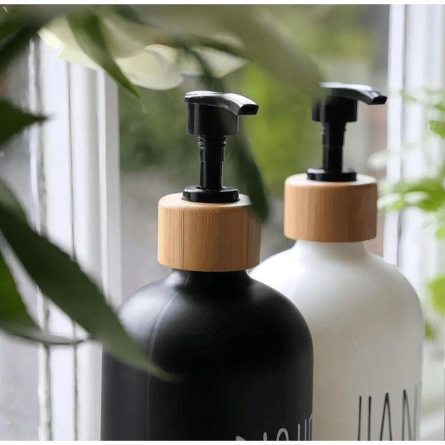 Set dispensadores Hands& Dishes con Base de Bambú