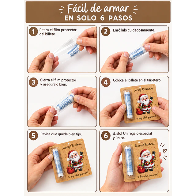 Tarjetitas Navideñas para Regalar Dinero