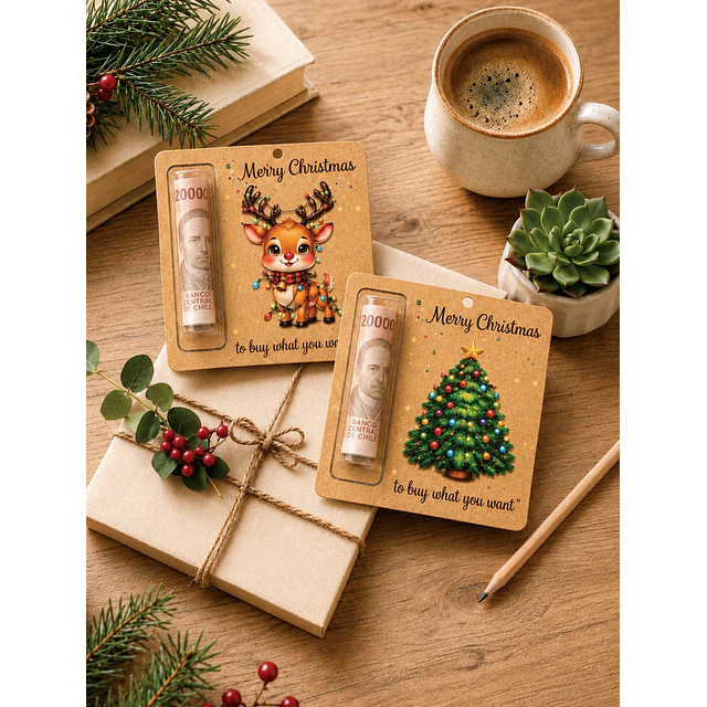 Tarjetitas Navideñas para Regalar Dinero