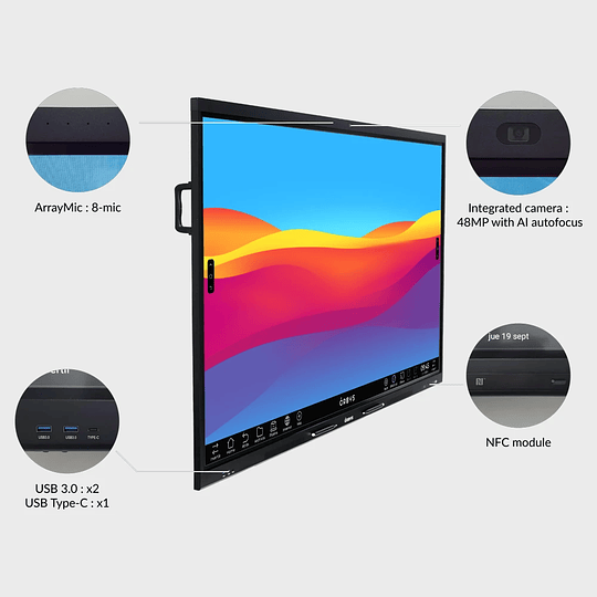 Pizarra Interactiva Orbys TS13 Android 13 65