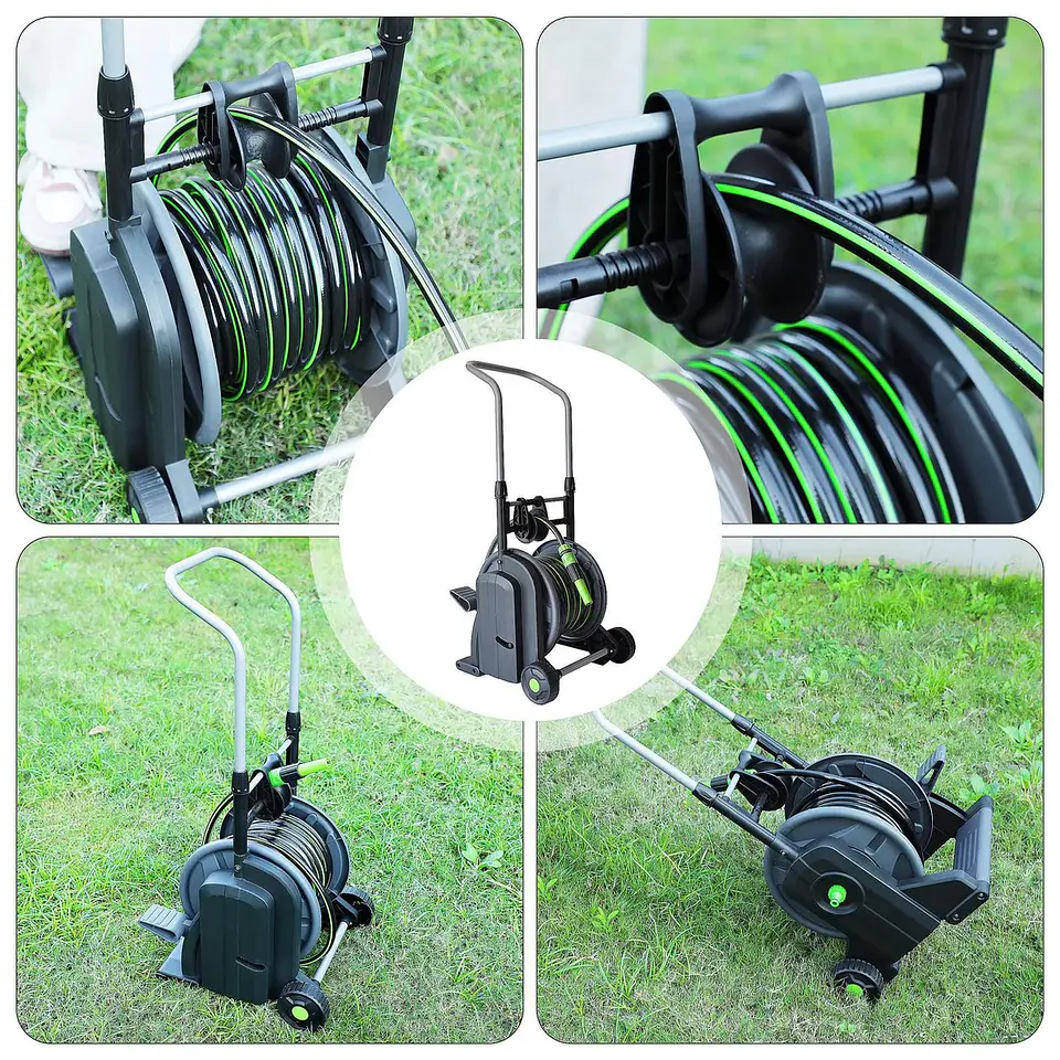 Carro Porta Manguera Con Manguera De 25 Mts Incluida 2