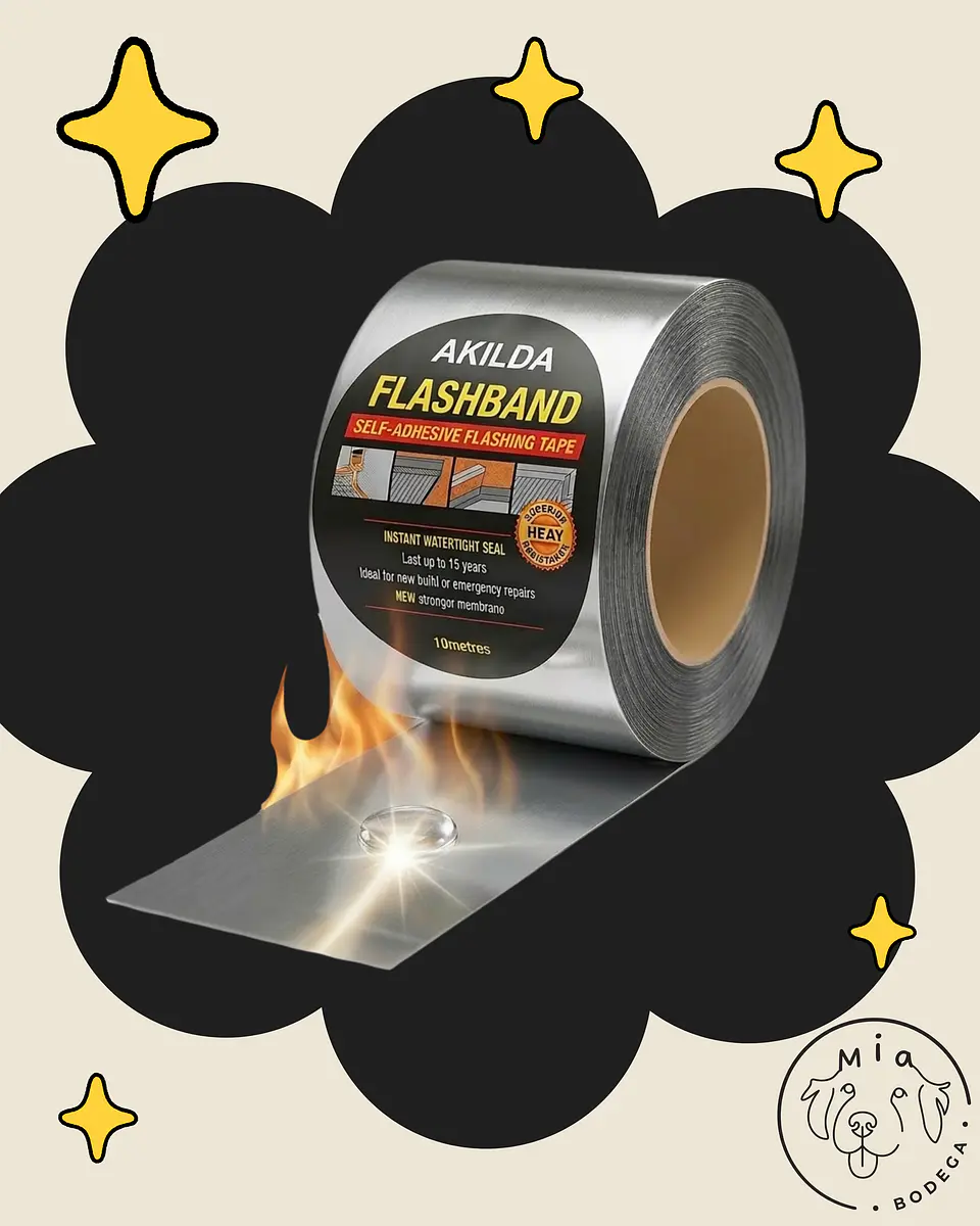 Cinta Tapagoteras 10cm De Ancho X 10 Metrs Impermeabilizante Gris 1