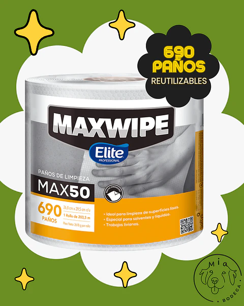 Paño de Limpieza Reutilizable Elite Maxwipe Max 50
