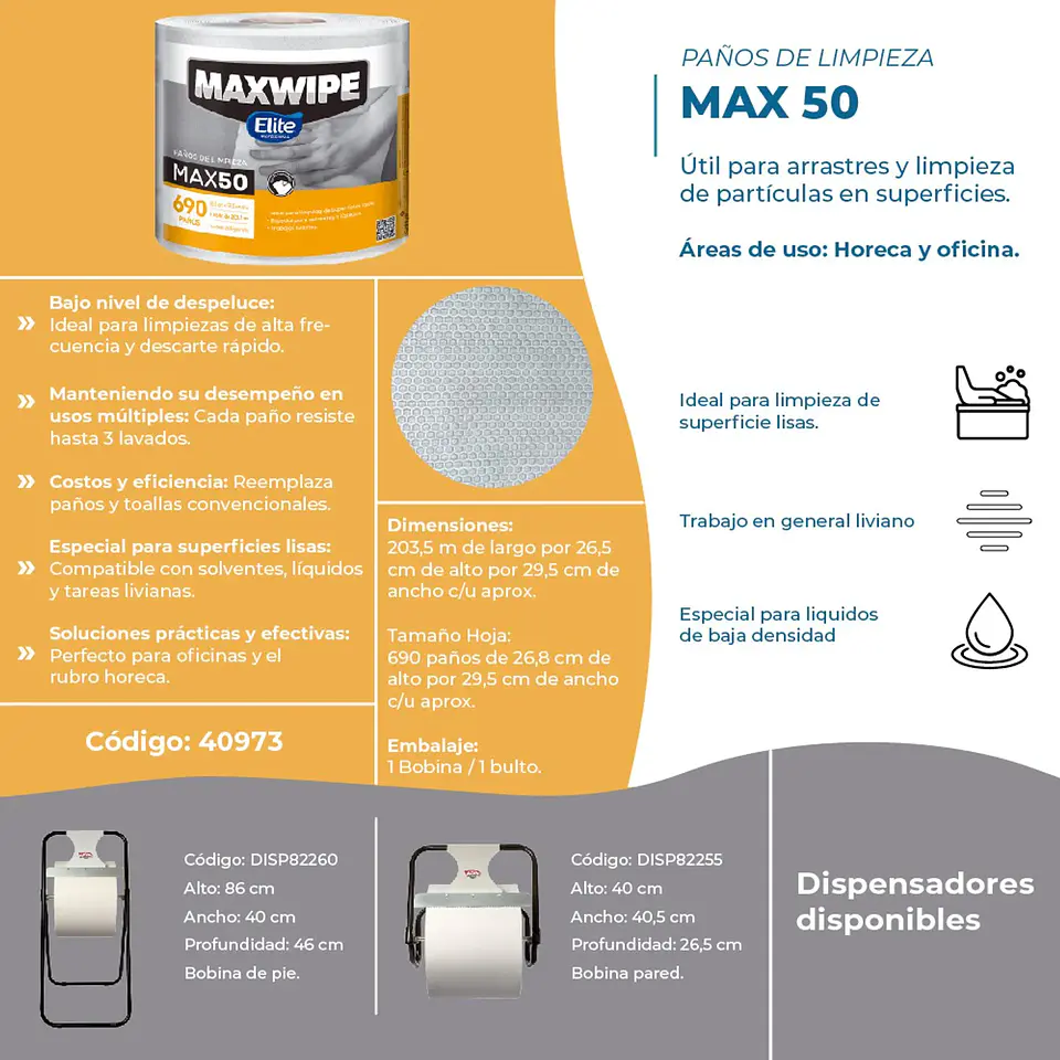 Paño de Limpieza Reutilizable Elite Maxwipe Max 50 3