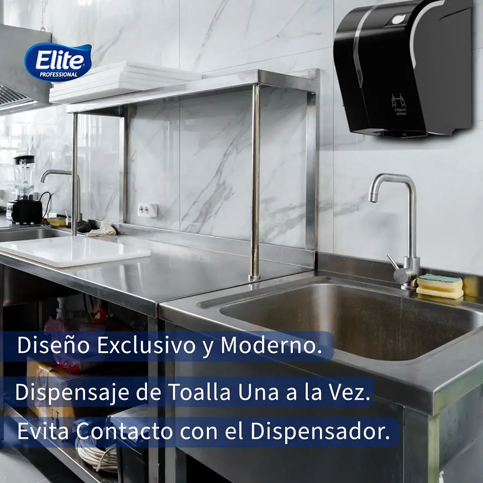Dispensador Toalla Autocorte Evolution Negro 1 Un Elite Professional 3