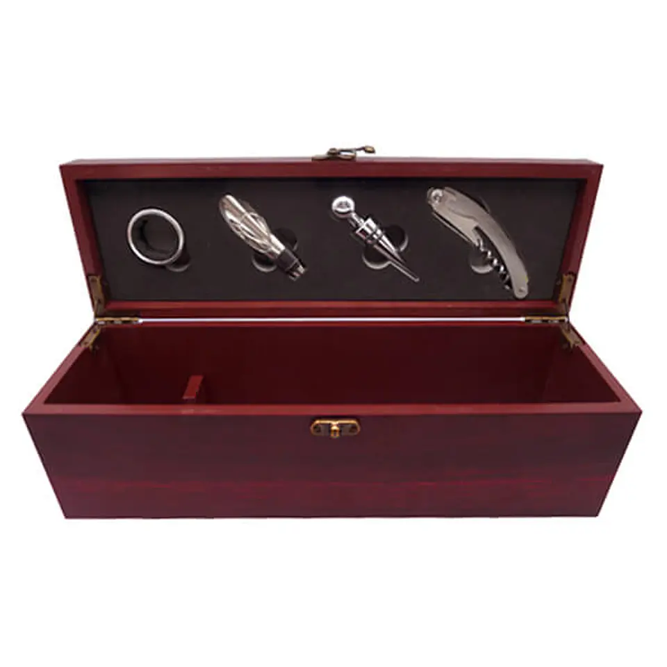 Set De Vino Madera Caoba Con Accesorios 1