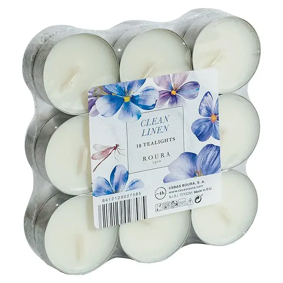 18 Velas/Tealights + 6 Portavelas de vidrio 2