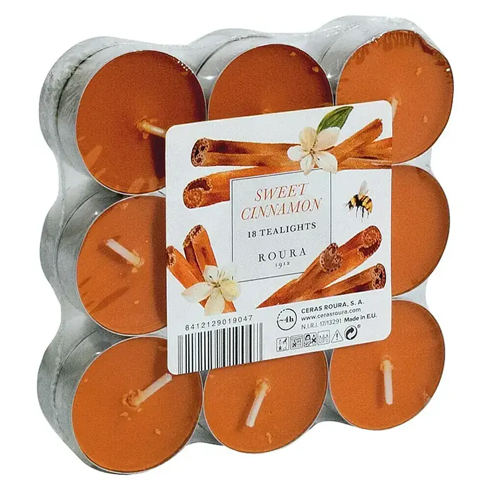 18 Velas/Tealights + 6 Portavelas de vidrio 3